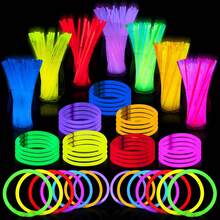 50/100 que phát sáng số lượng lớn 8 inch, vòng tay, vòng cổ, đèn neon phát sáng, lễ hội, bóng đá, đồ dùng tiệc tùng - Hoàn hảo cho các sự kiện kỷ niệm - Nhiều màu - Xem 2
