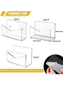 1pc Transparent Acrylic Letter Organizer Rack, Clear Envelope Storage Holder, Postcard Display Stand, File Organizer Rack, Desk Decor Suitable For Home, Office, Retail Shop - Clear - View 4