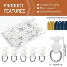 Metal Curtain Track Hooks S Shaped Small Curtain Hooks Ceiling Or Wall Curtain Track Hooks And Plastic Gliders Track Rollers For Ceiling Track Drapes-Easy To Install