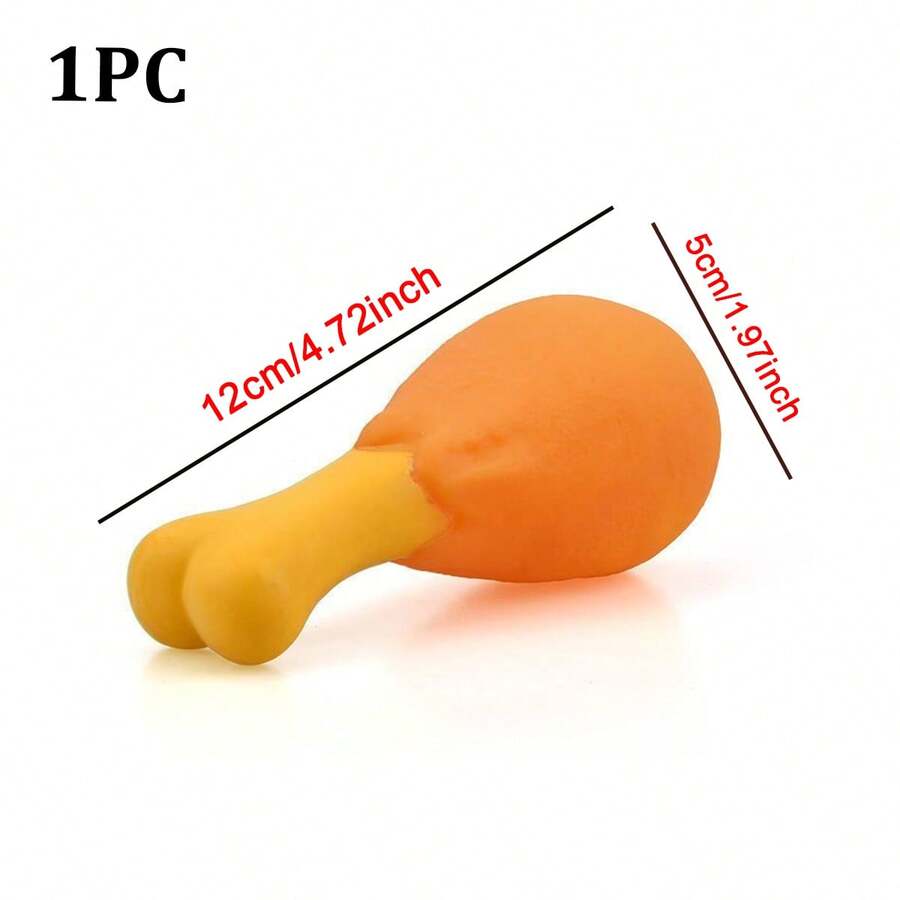 1pc Squeak Chicken Leg Dog Toy For Medium Breeds, Durable Plastic