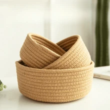 1 简易手工编织收纳篮桌面文具整理编织篮化妆品首饰收纳盒小篮子收纳盒，收纳篮套装，化妆容器，零食容器，收纳容器，收纳篮手工制作，收纳篮适用，收纳篮家居，收纳篮编织，适用于家庭收纳，办公室，工作台，化妆台，餐桌 - 彩色 - 查看 16