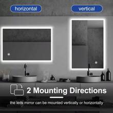 100x60 Badspiegel mit LED Beleuchtung Wandspiegel Badezimmerspiegel Lichtspiegel