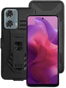 HEAVY DUTY CLIP O CASE WITH RING FOR MOTO G04 MOTO G24 - Black - View 8