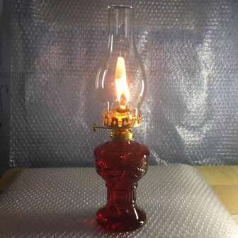 1 红色复古玻璃油灯精致氛围油灯最佳礼物