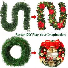49.21 Ft Christmas Decoration Green Grass Garland, Holiday Decoration Soft Green For Outdoor Indoor Use Artificial Greenery Garden Or Party Wedding, Stairs(Different Specifications Of Products Have Different Lengths) Home Decor Christmas Decorations Room Decor