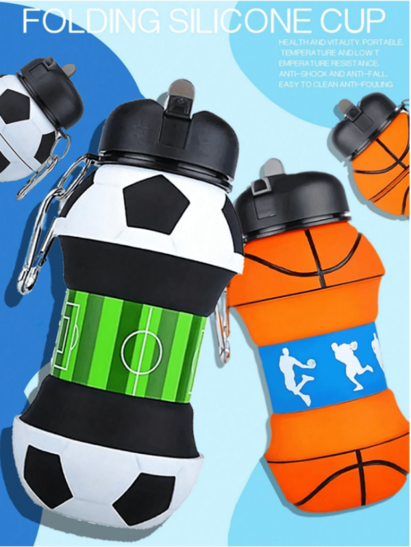 1 pieza Botella de agua plegable de 550 ml/18,6 oz - Vaso de agua para deportes al aire libre - Vaso de agua portátil