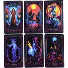 Inspirierte Neon Tarotkarten, Brettspiele, ab 14 Jahre, Wünschelruten, hübsche Tarotkarten, Alice, Wicca Zubehör, Brettspiele
