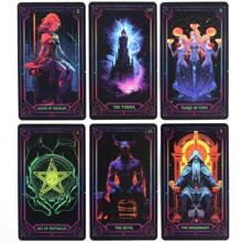 Inspirierte Neon Tarotkarten, Brettspiele, ab 14 Jahre, Wünschelruten, hübsche Tarotkarten, Alice, Wicca Zubehör, Brettspiele