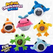1入組毛絨恐龍或海洋生物壓力球，柔軟擠壓球玩具，適合成人、教室獎品、派對小禮物、生日禮物、紓壓玩具