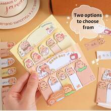 1pc Capybara Design Memo Pad Cute Guinea Pig Index Sticker Writable Sticky Notes, Room Decoration, Christmas Decoration, Party Decoration, Suitable For Gatherings, Parties, Kitchens, Restaurants, Etc., DIY Creative Home Stickers, Gifts For Friends - Multicolor - View 5