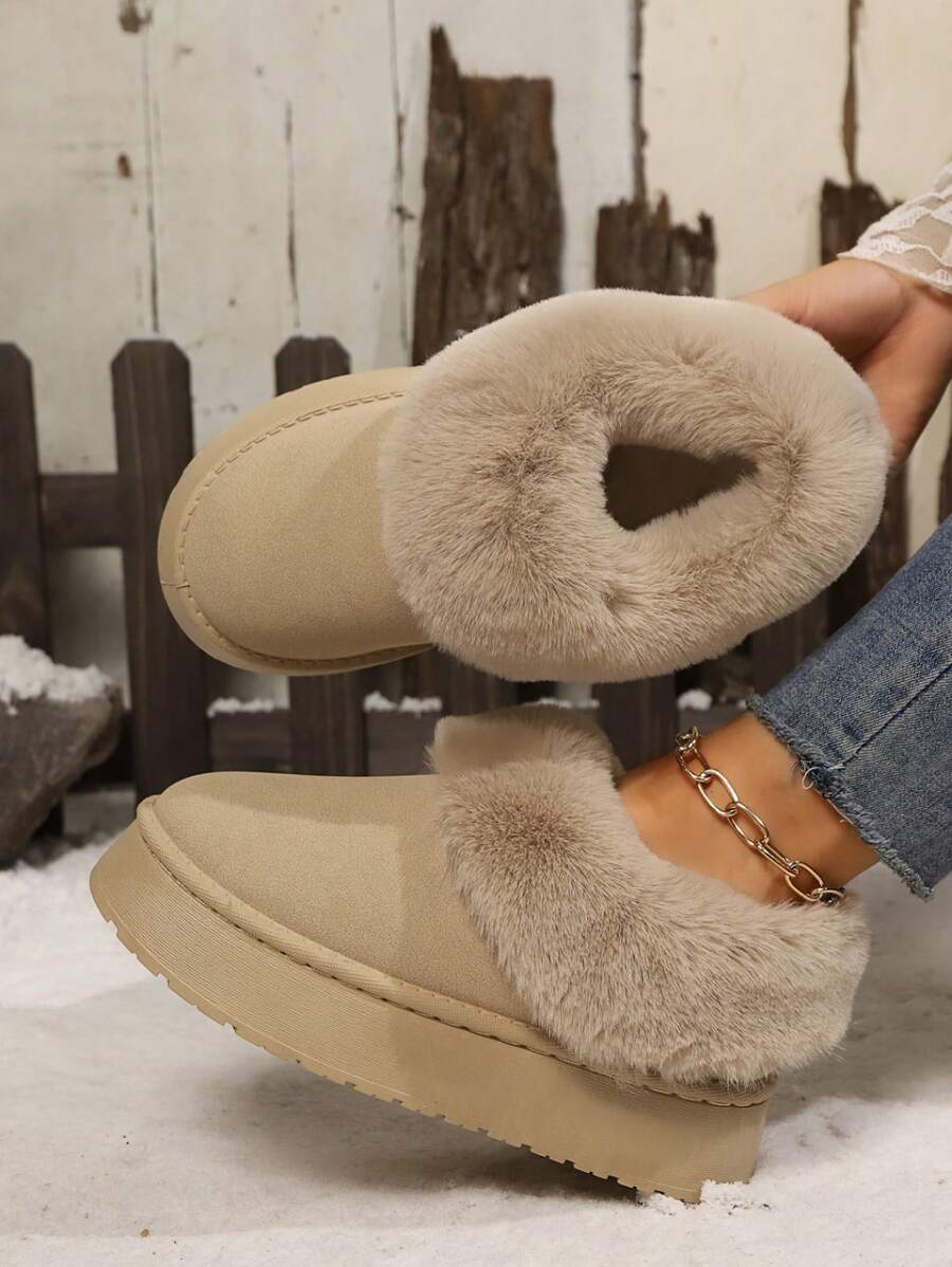 Women's Latest Fashion Casual Slip-On Warm Thermal Lined Anti-Slip Plus Size Snow Boots