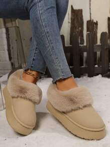 Women's Latest Fashion Casual Slip-On Warm Thermal Lined Anti-Slip Plus Size Snow Boots