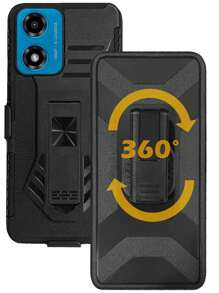 HEAVY DUTY CLIP O CASE WITH RING FOR MOTO G04 MOTO G24 - Black - View 5