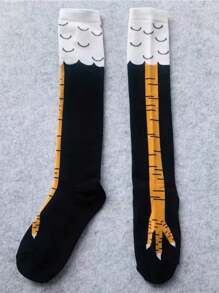 1 Đôi Tất Móng Vuốt Gà Ngộ nghĩnh Dành Cho Nữ, Halloween Mới Lạ Đà Điểu Chân Bịt Miệng Tất Dành Cho Nam, thiết Kế Chân Thon Gọn - Đen và trắng - Xem 3