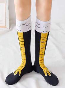 1 Đôi Tất Móng Vuốt Gà Ngộ nghĩnh Dành Cho Nữ, Halloween Mới Lạ Đà Điểu Chân Bịt Miệng Tất Dành Cho Nam, thiết Kế Chân Thon Gọn - Đen và trắng - Xem 1