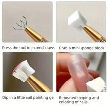 Nail Sponge Metal Grabber  Mini Replaceable Nail Sponges Blocks For Ombre Nail Art Sponges Nail Art Tools For Nail Supplies Nail Accessories