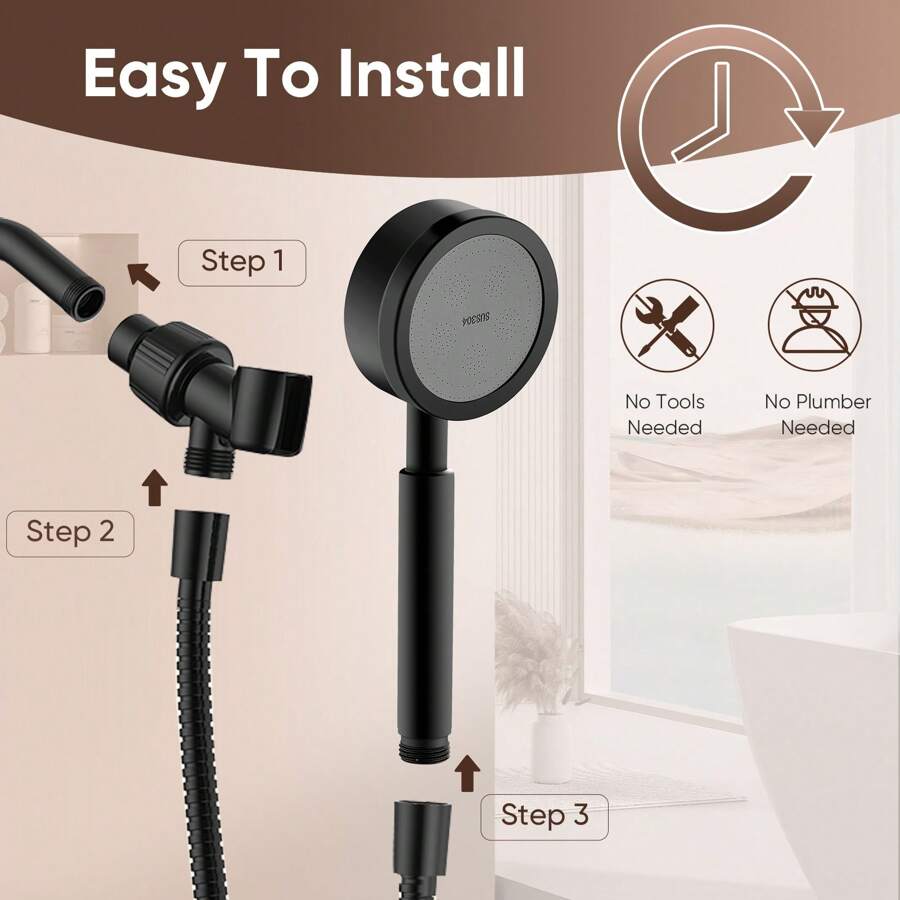 GOXIUHAN Handdouchekopset Hogedruk RVS Handdouchekop met hoge