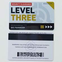 SCP Foundation GUARD Secret PVC Hardcard Special Logo Cosplay Access Grade Card - Single Piece - View 27