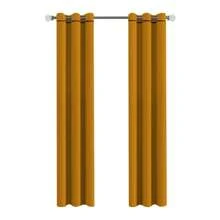Blackout Curtains Rings 2.75 Width * 2.2 Length Meters - Mustard Yellow - View 2