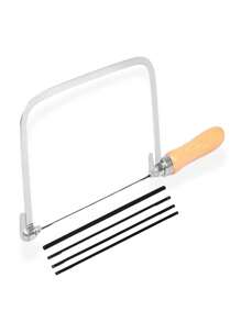 Arco Calador Kit De 5 Seguetas Para Calar Metal Madera Herramienta Manual Carpintero - Café integral - Ver 1