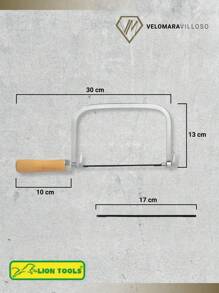 Arco Calador Kit De 5 Seguetas Para Calar Metal Madera Herramienta Manual Carpintero - Café integral - Ver 6