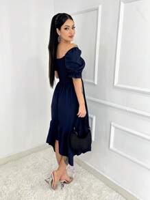 Women Dresses - Navy Blue - View 3