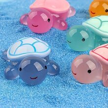 10 件随机颜色 ABS 发光手工乌龟雕塑，树脂乌龟装饰盲袋配件，迷你桌面树脂摆件 - 彩色 - 查看 1