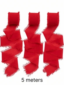 2 chiếc ruy băng chiffon giáng sinh có tua rua thủ công - Hoàn hảo cho thiệp mời đám cưới, hoa cưới và gói quà - Xanh lá cây và đỏ, Giáng sinh - Nhiều màu - Xem 5