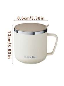 1 Peça Caneca de Aço Inoxidável de 400ml, Minimalista, Branco Café/Leite/Cinza Redondo Copo de Leite/Café para Estudantes e Trabalhadores de Escritório, Copo de Água Unissex para Uso Doméstico com Tampa, à Prova de Calor, Anti-Queda Voltar às Aulas - Multicolorido - Visão 16