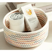 1 简易手工编织收纳篮桌面文具整理编织篮化妆品首饰收纳盒小篮子收纳盒，收纳篮套装，化妆容器，零食容器，收纳容器，收纳篮手工制作，收纳篮适用，收纳篮家居，收纳篮编织，适用于家庭收纳，办公室，工作台，化妆台，餐桌 - 彩色 - 查看 19