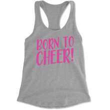 Born To Cheer Racerback Tank Top For Women - Heather grey - View 1