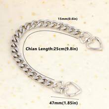 1 chiếc móc nối dài dây ví hình trái tim bằng kim loại, thích hợp cho dây đeo túi đeo chéo. - màu đen - Xem 6