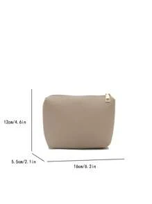 Modischer, minimalistischer einfarbiger Ledermake-up-Beutel aus weichem Leder mit großer Kapazität, Geldbörse, Kreditkartenhalter, faltbarer kompakter Reise-Organizer, wasserdichte Kulturtasche, ausgezeichnete Qualität, kleine Tasche, Schulmaterialien, Reisenotwendigkeiten, Make-up-Tasche, Urlaubsartikel, Schulanfang, Kosmetiktasche, Make-up-Beutel, Make-up-Etui, Beauty, Homecoming, Make-up-Organizer, Make-up-Aufbewahrung - Aprikosenfarben - Übersicht 6