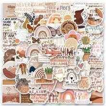 100 张波西米亚风美学励志贴纸乙烯基防水励志格言贴纸适用于水瓶、电脑、笔记本电脑、行李箱、手机、笔记本电脑自行车滑板圣诞礼物贴纸 - 彩色 - 查看 9
