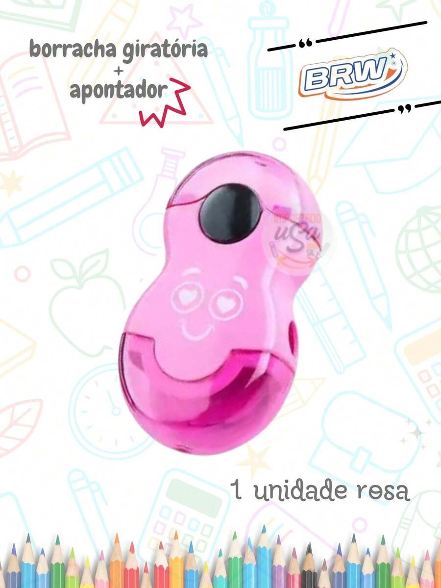 BRW Dual Unit Sharpener And Rotary Eraser - 粉紅色的 - 查看 1