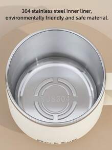 1 Peça Caneca de Aço Inoxidável de 400ml, Minimalista, Branco Café/Leite/Cinza Redondo Copo de Leite/Café para Estudantes e Trabalhadores de Escritório, Copo de Água Unissex para Uso Doméstico com Tampa, à Prova de Calor, Anti-Queda Voltar às Aulas - Multicolorido - Visão 4