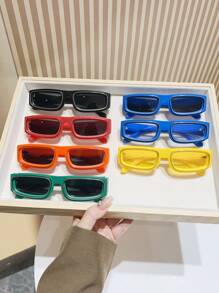 1 副男士复古方形框架时尚眼镜，时尚眼镜，适合街头风格海滩配饰眼镜