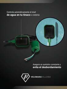 Flotador Eléctrico Electronivel Sensor Bomba Tinaco Cisterna Herramienta Para Hogar Mantenimiento Agua - Verde - Ver 5