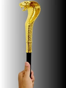 1pc 双色眼镜蛇弧形蛇纹鱼鳞纹动物纹金属材质做旧两节可拆卸休闲地中海万圣节道具角色扮演暗黑表演权杖优雅高端英国绅士手杖适合日常使用作为礼物 - 彩色 - 查看 5