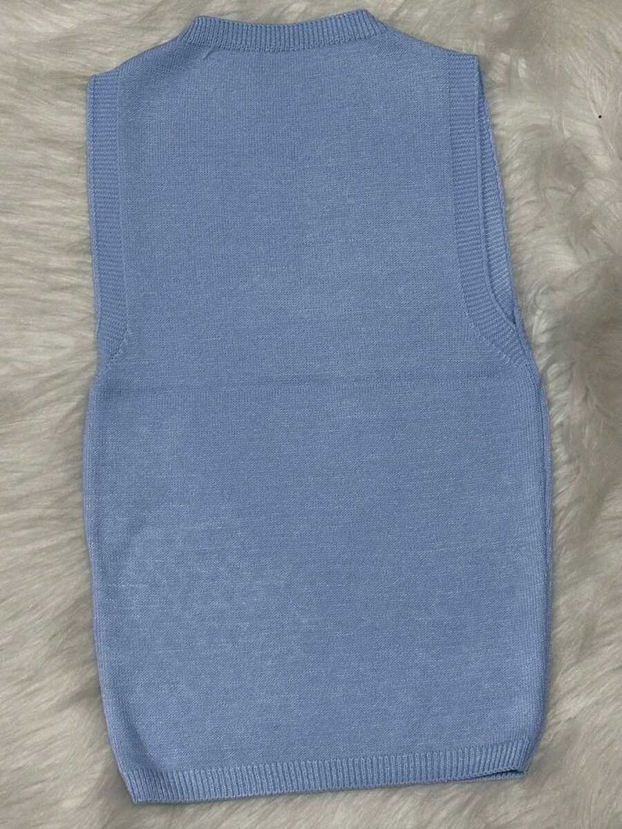 TRICOZHU WOMEN'S BLOUSE MODAL TOP PLAIN TANK TOP BRIGHT THREADS - 淺藍色 - 查看 1