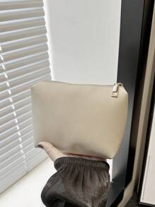 Modischer, minimalistischer einfarbiger Ledermake-up-Beutel aus weichem Leder mit großer Kapazität, Geldbörse, Kreditkartenhalter, faltbarer kompakter Reise-Organizer, wasserdichte Kulturtasche, ausgezeichnete Qualität, kleine Tasche, Schulmaterialien, Reisenotwendigkeiten, Make-up-Tasche, Urlaubsartikel, Schulanfang, Kosmetiktasche, Make-up-Beutel, Make-up-Etui, Beauty, Homecoming, Make-up-Organizer, Make-up-Aufbewahrung - Aprikosenfarben - Übersicht 7