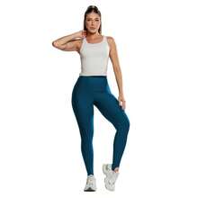 Women's Leggings UV50+ Compression Polyamide Cold Mesh Shaping High Waist Versatile Foot - 水鴨藍 - 查看 4