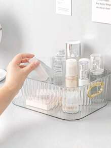 Storage Box Light Luxury Storage Bedroom Dining Room Dresser Desktop Magazine Storage Box Dormitory Household Items Storage Box (Pink)1 Pack - Transparent - View 6