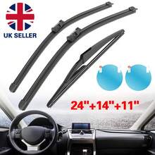 3XFor Fiat 500 KA Front & Rear Windscreen Wiper Blades 24"/14"/11" Set UK - Black - View 2