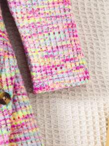 Young Girls Rainbow Color Knit Dress With Pouch Long Sleeve, Soft And Comfortable, Ages 4-7, Autumn Winter New Arrival