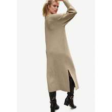 Ellos Women's Plus Size V-Neck Midi Sweater Dress With Side Slits