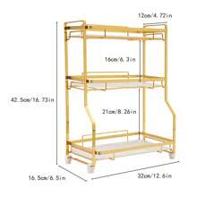 ZhdnBhnos LINSIE 3 Tier Bathroom Countertop Organizer Shelf Rack Counter Bathroom Storage The Best Gift/Present For Family&Friends Happy Christmas - Vàng - Xem 3