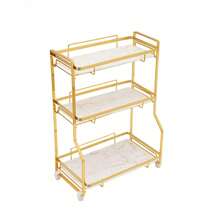 ZhdnBhnos LINSIE 3 Tier Bathroom Countertop Organizer Shelf Rack Counter Bathroom Storage The Best Gift/Present For Family&Friends Happy Christmas - Vàng - Xem 7