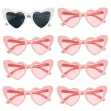 5PCS Heart Shaped Sunglasses For Wedding Party And Daily Travel Decoration,Candy Shower Gifts Accessories Bridesmaid Wedding Favor Women,Christmas