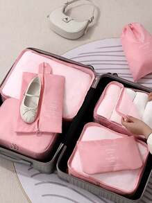 Waterproof Travel Luggage Suitcase Organizer Kit With 7 Toiletry Bags - 藏蓝色 - 查看 5